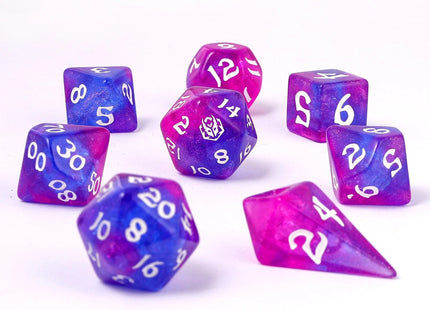 Gamers Guild AZ HYMGHO Wyrmforged Rollers - Rounded Edge 8 Piece Polyhedral Dice set - Fairy Farts HYMGHO