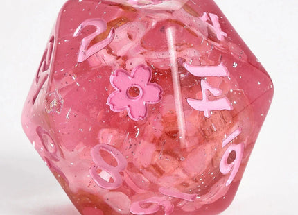 Gamers Guild AZ HYMGHO Wyrmforged Rollers Sakura Blossom RPG Dice Set - Pink Ink HYMGHO