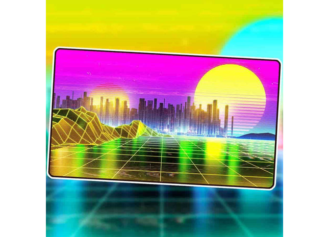 Gamers Guild AZ INFINITE BLACK LLC Infinite Black: Premium Retrowave Playmat: Plains (Pre-Order) GTS