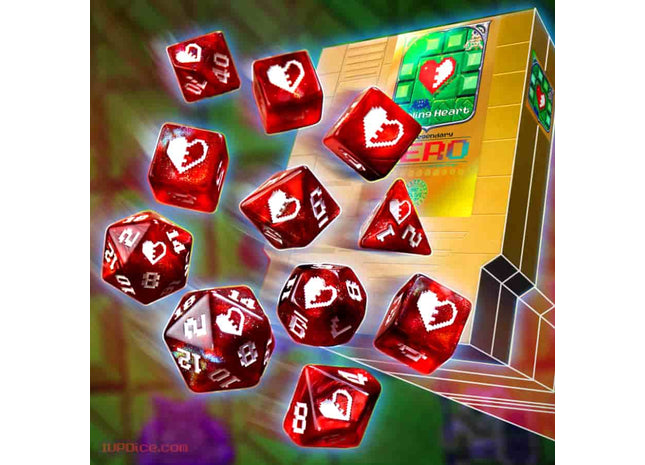 Gamers Guild AZ INFINITE BLACK LLC One-Up Dice: Polyhedral Cartridge 7ct Sets: Healing Heart GTS