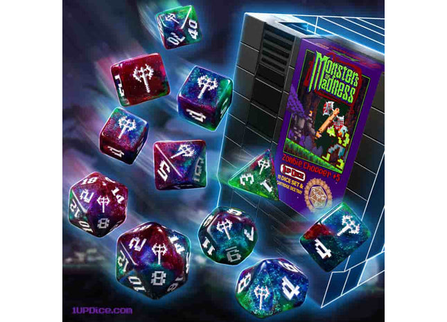 Gamers Guild AZ INFINITE BLACK LLC One-Up Dice: Polyhedral Cartridge 7ct Sets: Zombie Chopper GTS
