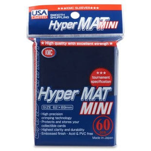 Gamers Guild AZ KMC Card Sleeves: Hyper Mat Mini Blue, USA Pack (60) Southern Hobby