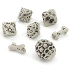 Gamers Guild AZ Lynx Accessories Lynx Accessories: Skull & Bone Full 7 Dice Set - Cleaned Bone White Quartermaster Direct