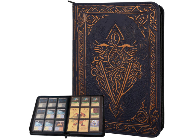 Gamers Guild AZ Lynx Accessories Lynx Accessories: TCG Faux-Leather Trading Card Binder - Blue Quartermaster Direct