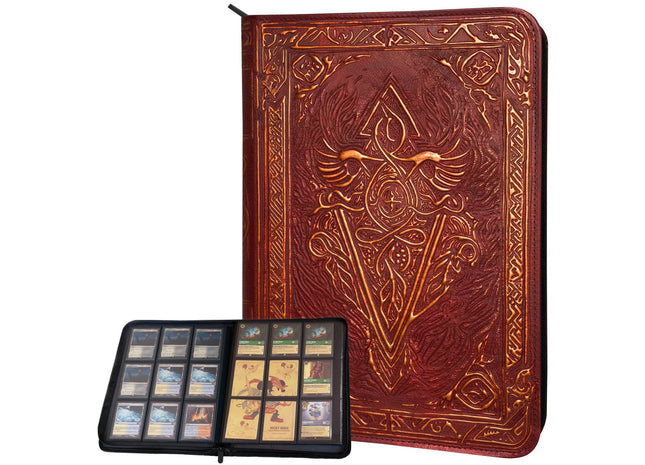 Gamers Guild AZ Lynx Accessories Lynx Accessories: TCG Faux-Leather Trading Card Binder - Red Quartermaster Direct