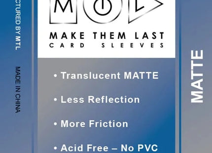 Gamers Guild AZ Make Them Last TEURM 59x92 mm 50pcs Thick Matte Board Games & Card Sleeves Make Them Last