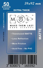 Gamers Guild AZ Make Them Last TEURM 59x92 mm 50pcs Thick Matte Board Games & Card Sleeves Make Them Last