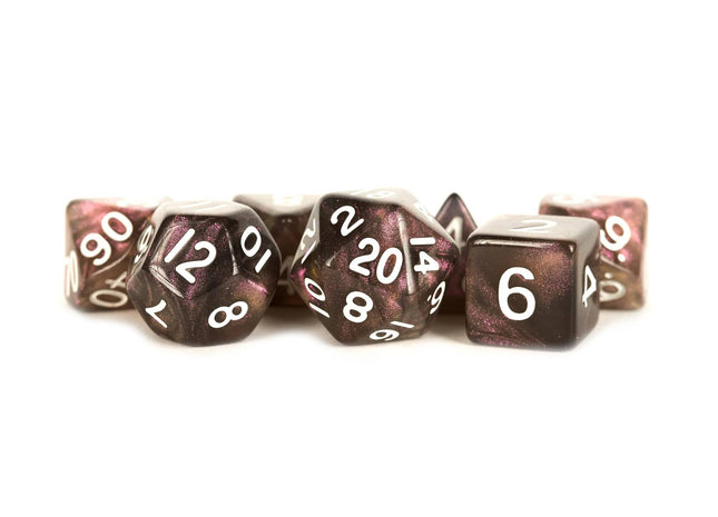 Gamers Guild AZ Metallic Dice Games 16mm Acrylic Polyhedral Dice Set: Stardust Supervolcano Metallic Dice Games