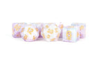 Gamers Guild AZ Metallic Dice Games 7-Die Set 16mm: Lavender with Gold Numbers Metallic Dice Games