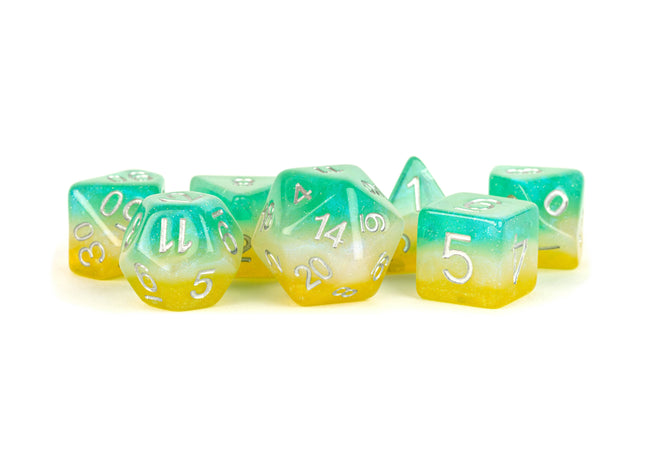 Gamers Guild AZ Metallic Dice Games 7-Die Set 16mm: Layered Stardust Tropics Metallic Dice Games