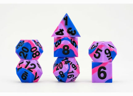 Gamers Guild AZ Metallic Dice Games 7-Die Set 16mm: Sharp Edge Silicone Dice - Bisexual Metallic Dice Games