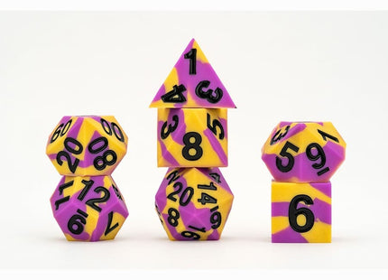 Gamers Guild AZ Metallic Dice Games 7-Die Set 16mm: Sharp Edge Silicone Dice - Intersex Metallic Dice Games