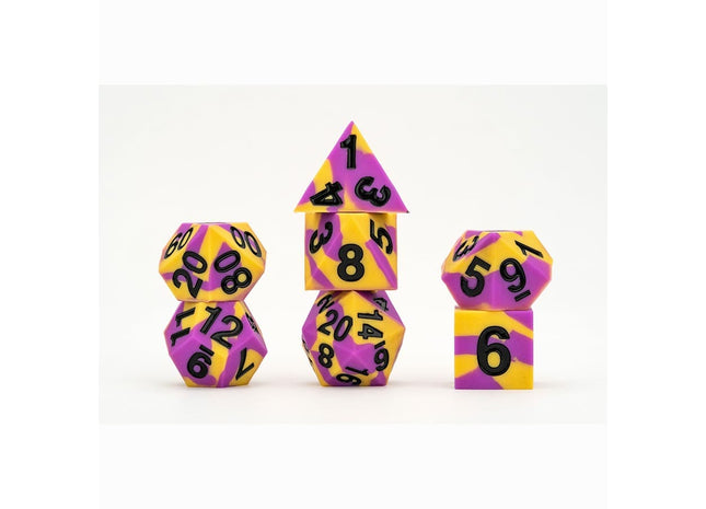 Gamers Guild AZ Metallic Dice Games 7-Die Set 16mm: Sharp Edge Silicone Dice - Intersex Metallic Dice Games