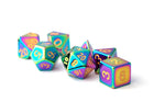 Gamers Guild AZ Metallic Dice Games 7-Die Set 16mm: Torched Rainbow (Metal) Metallic Dice Games