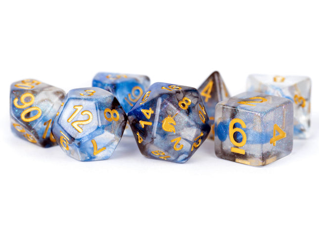 Gamers Guild AZ Metallic Dice Games 7-Die Set 16mm: Unicorn - Arctic Storm Metallic Dice Games