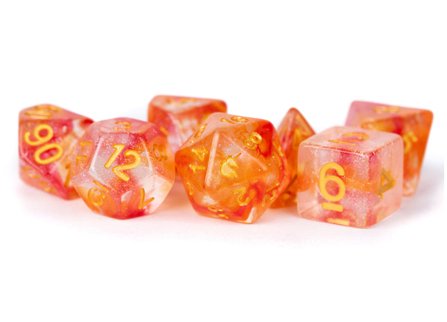 Gamers Guild AZ Metallic Dice Games 7-Die Set 16mm: Unicorn - Mystic Embers Metallic Dice Games