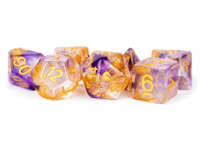 Gamers Guild AZ Metallic Dice Games 7-Die Set 16mm: Unicorn - Royal Sunset Metallic Dice Games