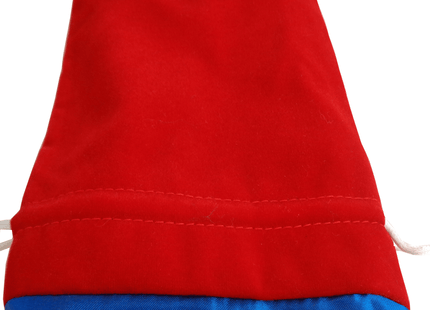 Gamers Guild AZ Metallic Dice Games MDG Large Red Velvet Dice Bag with Blue Satin - 6"x8" Metallic Dice Games