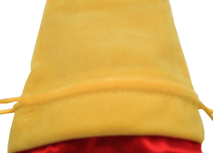 Gamers Guild AZ Metallic Dice Games MDG Small Gold Velvet Dice Bag with Red Satin - 4"x6" Metallic Dice Games
