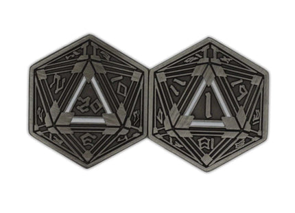 Gamers Guild AZ Norse Foundry Metal RPG Crit/Fail Coin - Silver Plated 25mm Norse Foundry