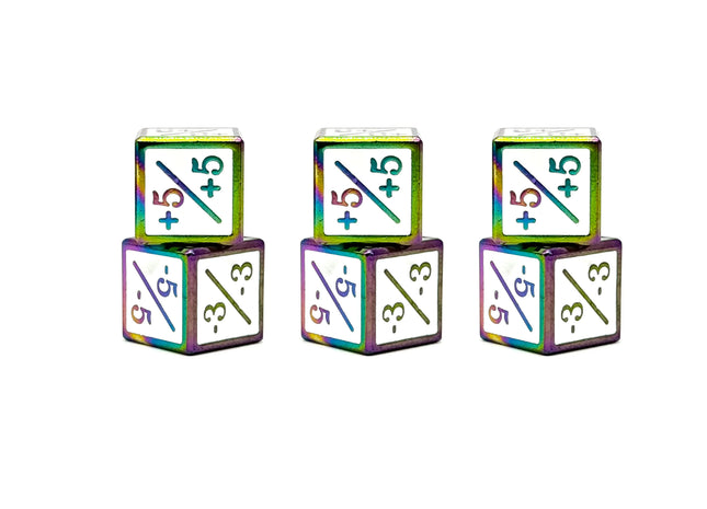 Gamers Guild AZ Norse Foundry Norse Foundry: +1/+1 & -1/-1 D6: Pack of 6 White Metal Dice Norse Foundry