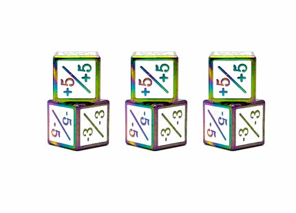 Gamers Guild AZ Norse Foundry Norse Foundry: 1/+1 & -1/-1 D6 White Pack of 6 CCG Metal Dice Norse Foundry