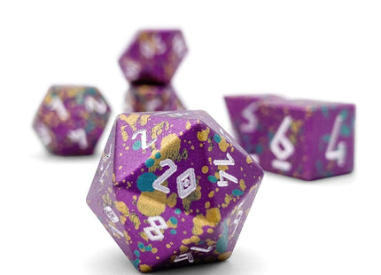 Gamers Guild AZ Norse Foundry Norse Foundry Aluminum Wondrous Dice - 7-Piece Set - Mardi Gras Norse Foundry