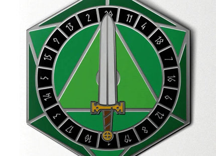 Gamers Guild AZ Norse Foundry Norse Foundry: D20 Sword Spinner Pin - Green Norse Foundry