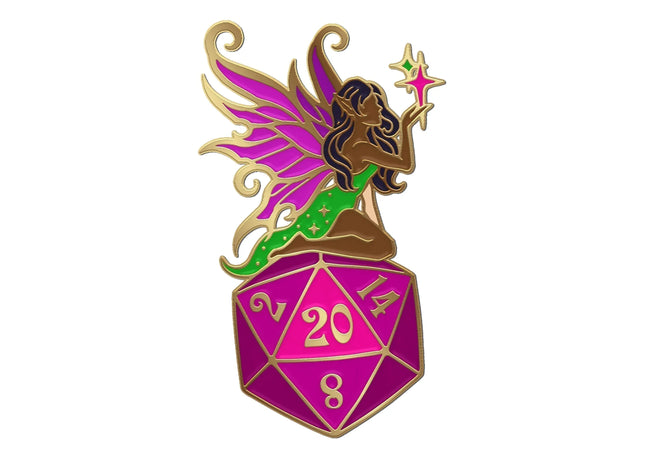Gamers Guild AZ Norse Foundry Norse Foundry: Fairy D20 Pin - Pink Norse Foundry