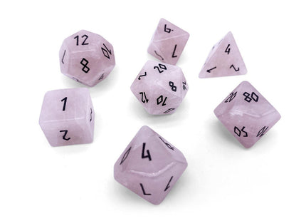 Gamers Guild AZ Norse Foundry Norse Foundry Gemstone Dice- 7-Piece Set - Rose Quartz Norse Foundry