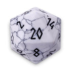 Gamers Guild AZ Norse Foundry Norse Foundry Gemstones - White Howlite - Boulder 30mm Gemstone Dice (Black Font) Norse Foundry