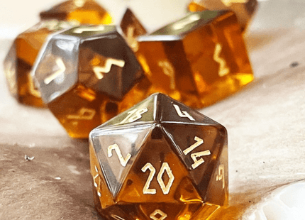 Gamers Guild AZ Norse Foundry Norse Foundry Glass Dice - 7-Piece Set - Zircon Amber Citrine Norse Foundry