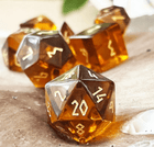 Gamers Guild AZ Norse Foundry Norse Foundry Glass Dice - 7-Piece Set - Zircon Amber Citrine Norse Foundry