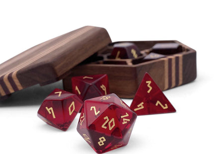 Gamers Guild AZ Norse Foundry Norse Foundry Glass Dice - 7-Piece Set - Zircon Garnet Norse Foundry