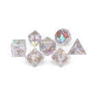 Gamers Guild AZ Norse Foundry Norse Foundry: Glass Dice - K9 Rainbow Glass Gold Font (7pc Set) Norse Foundry