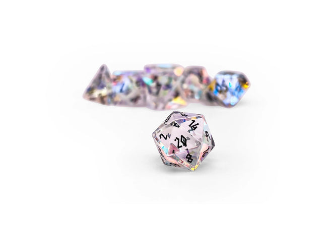 Gamers Guild AZ Norse Foundry Norse Foundry: K9 Rainbow Glass - Pebble RPG Set Glass Dice Norse Foundry