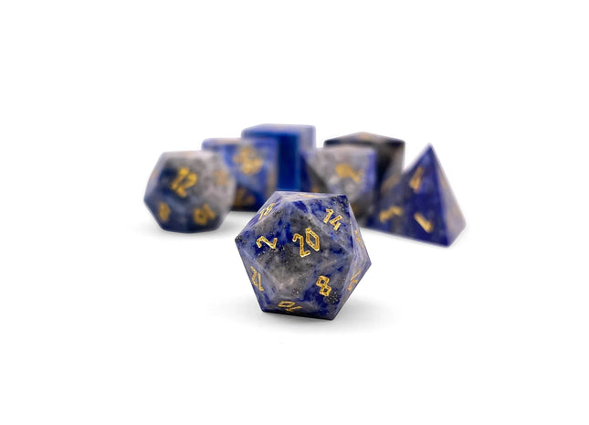 Gamers Guild AZ Norse Foundry Norse Foundry: Pebble Gemstone Dice - Lapis Lazuli (7pc Set) Norse Foundry