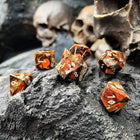 Gamers Guild AZ Norse Foundry Norse Foundry TruStone Dice - 7-Piece Set - Bronzite Orange Imperial Jasper Norse Foundry