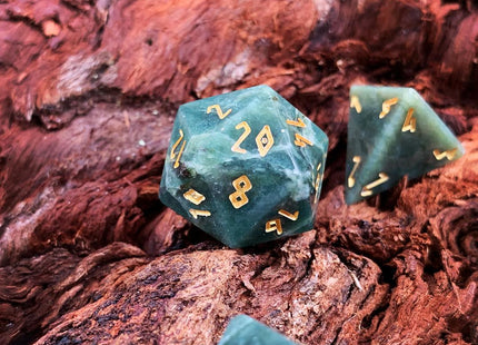 Gamers Guild AZ Norse Foundry Norse Foundry TruStone Dice - 7-Piece Set - Dark Jade Norse Foundry
