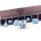 Gamers Guild AZ Norse Foundry Norse Foundry TruStone Dice - 7-Piece Set - Silver Blue Imperial Jasper Norse Foundry