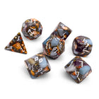 Gamers Guild AZ Norse Foundry Norse Foundry: TruStone Dice - Amazonite Orange Imperial Jasper with Copper (7pc Set) Norse Foundry