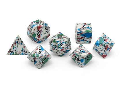 Gamers Guild AZ Norse Foundry Norse Foundry: TruStone Dice - Red, Green, Blue, and White Turquoise (7pc Set) Norse Foundry