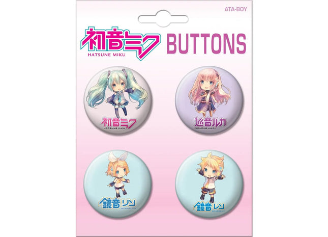 Gamers Guild AZ Novelties 4 Button Set: Hatsune Miku Set 1 Ata-Boy Inc