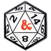 Gamers Guild AZ Novelties Enamel Pin: DND 20 Sided Die Ata-Boy Inc