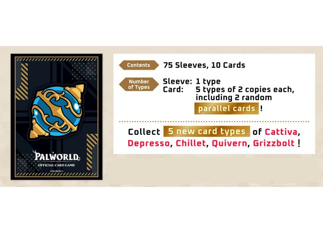 Gamers Guild AZ Palworld OCG Palworld OCG: Sleeve & Card Set Vol. 1 (Pre-Order) YY Card World