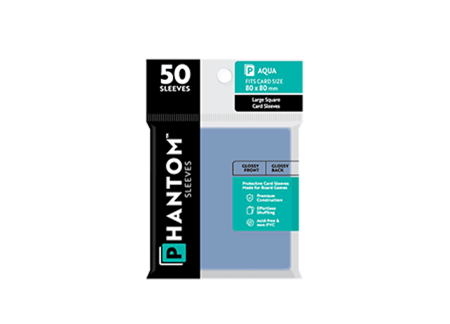 Gamers Guild AZ Phantom Sleeves Phantom Sleeves: Aqua Size - 50ct Sleeves (Glossy/Matte) Capstone Games
