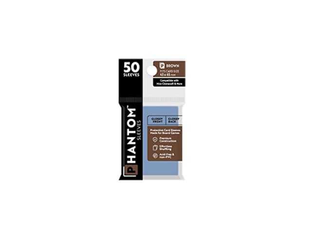 Gamers Guild AZ Phantom Sleeves Phantom Sleeves: Brown Size - 50ct Sleeves (Glossy/Matte) Capstone Games