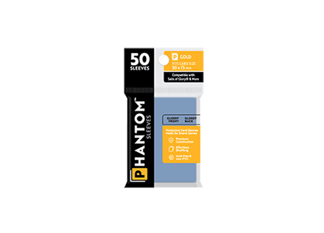Gamers Guild AZ Phantom Sleeves Phantom Sleeves: Gold Size - 50ct Sleeves (Glossy/Glossy) Capstone Games