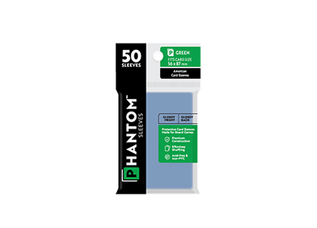 Gamers Guild AZ Phantom Sleeves Phantom Sleeves: Green Size - 50ct Sleeves (Glossy/Matte) Capstone Games