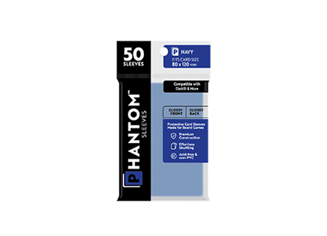 Gamers Guild AZ Phantom Sleeves Phantom Sleeves: Navy Size - 50ct Sleeves (Glossy/Glossy) Capstone Games